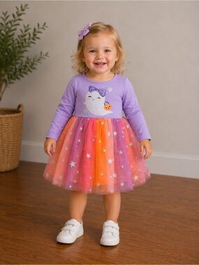 Zunie • NWT Long-Sleeve Tutu Dress with Rainbow Star Skirt